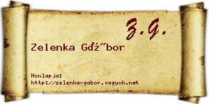 Zelenka Gábor névjegykártya