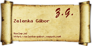 Zelenka Gábor névjegykártya